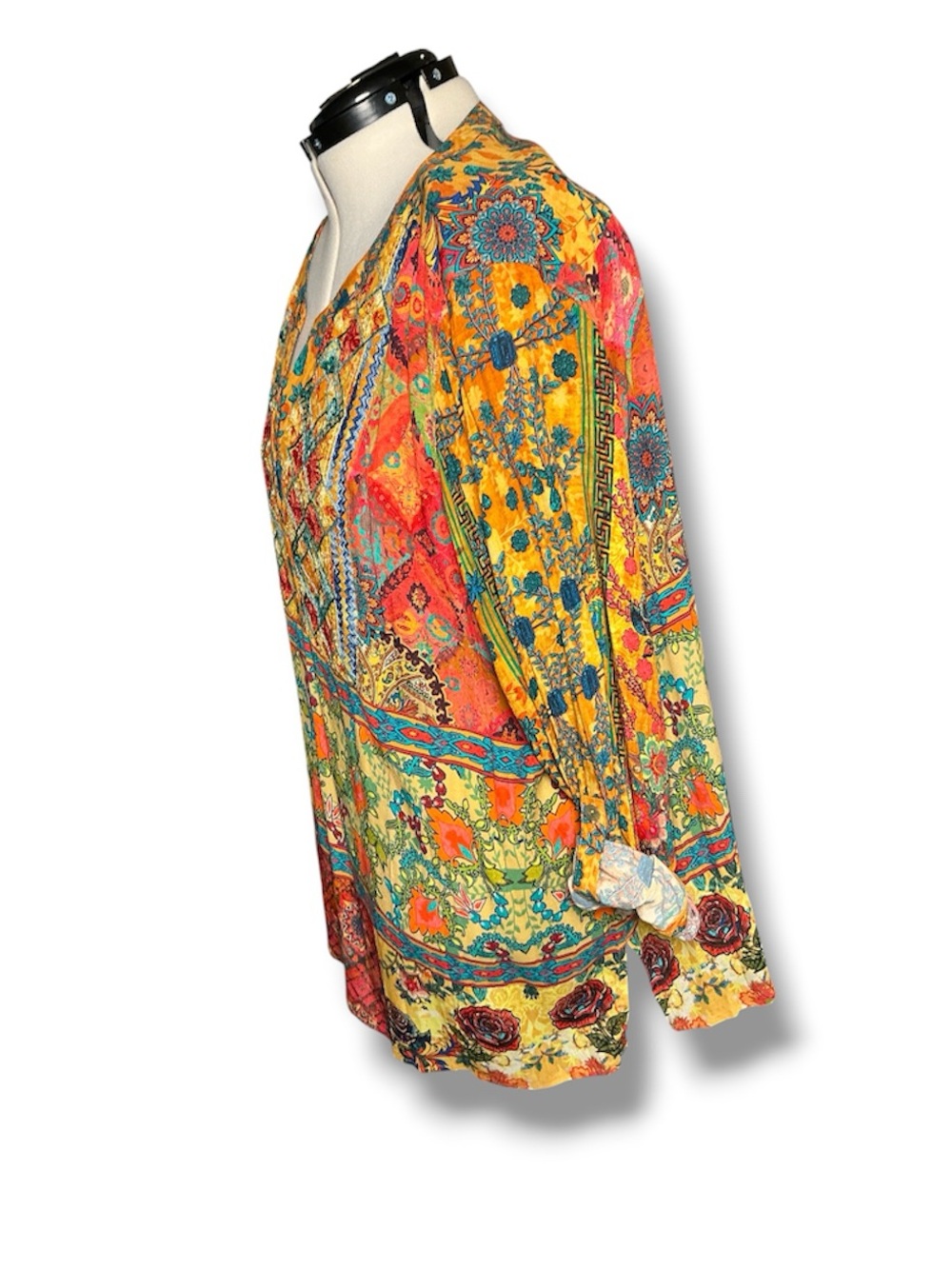 John Mark embroidered bohemian floral tunic top - Picture 5 of 10